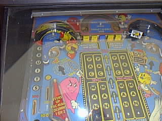 Baby Pac-Man pinball playfield - left